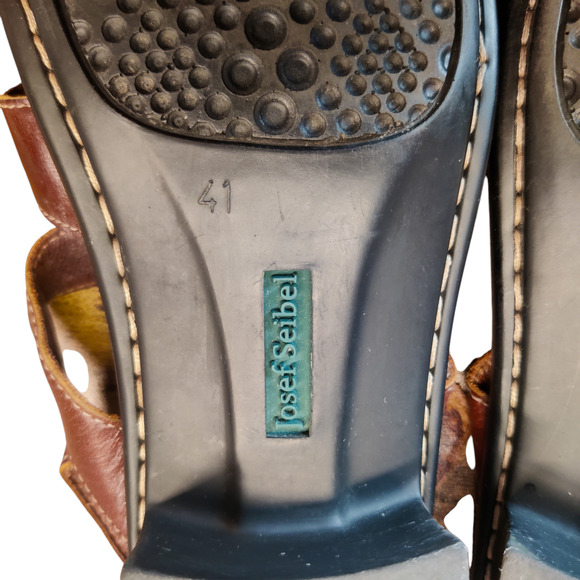 Josef Seibel Strappy Brown Bohemian Leather Slingback Comfort Sandals EU 41 - Picture 8 of 9